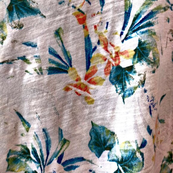 Fresh Produce Womens Size S White Floral 100% Cotton Side Pockets T-Shirt Top - Picture 8 of 11